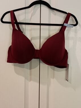 Liz Claiborne Burgundy Full Coverage Bra with Lightly Padded Cups